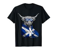 Scotland Flag Highlander Cow Scottish Highland Cow T-Shirt