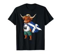 Scotland Flag Highlander Cow Scottish Highland Cow T-Shirt