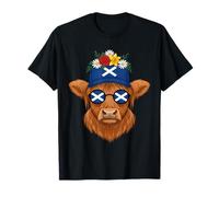 Scotland Flag Highlander Cow Scottish Highland Cow T-Shirt