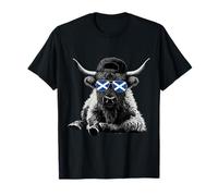 Scotland Flag Highlander Cow Scottish Highland Cow T-Shirt