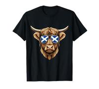Scotland Flag Highlander Cow Scottish Highland Cow T-Shirt