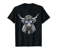 Scotland Flag Highlander Cow Scottish Highland Cow T-Shirt