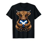 Scotland Flag Highlander Cow Scottish Highland Cow T-Shirt