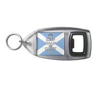 Scotland Flag Keep Calm and Carry On - Plastic Bottle Opener Key Ring