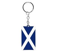 Scotland Flag Keyring Soft Silicone Key Fob Scottish Great Britain UK Country Keychain Keepsake Souvenir Gift Car Keys House Keys Ring Charm Jewelry Gift