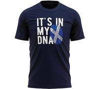 Scotland Flag Mens T Shirt Proud Scottish Its in My DNA Football World Top Tee, M, Navy