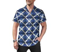 Scotland Flag Old Wood Mens Shirts Hawaiian Short Sleeved Cuban Collar Graphic Tees Tops XL
