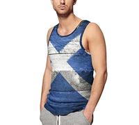 Scotland Flag Old Wood Mens Tank Top Workout Muscle Shirts Sleeveless Vest Undershirts Athletic Tees 5XL