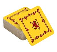 Scotland Flag Scottish Lion Rampant Beer Mats Pack of 48 - Absorbent Recyclable Square Cardboard Drink Mat Coasters - Accessories for Home Bars Pubs