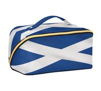 Scotland Flag Scottish National Blue Cosmetic Bag for Women with Compartments & Handle