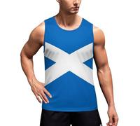 Scotland Flag Slim Fit Men's Activewear Tank Tops Sleeveless Workout Tank Shirts Casual Tees Vest 2XL