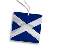 Scotland Flag | Square Shaped | Add Your Own Scent | Personalised REUSABLE Double Sided Car Air Freshener Gift