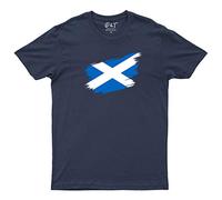 Scotland Flag T-Shirt Distressed Vintage Patriotric Tee Mens Womens Kids Top Navy Blue Unisex X-Large Chest 44-46"