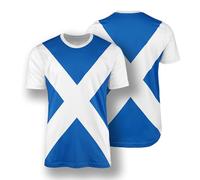 Scotland Flag T-Shirt for Men & Women - St Andrew’s Cross Saltire Tee for Rugby, Euros, Highland Games, Patriotic Scottish Pride, Made in UK White
