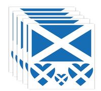 Scotland Flag Tattoo, Scottish Banner Tattoos Decoration Stickers, Rectangle Heart Waterproof Stickers for Party Parade Scotland (5 Sheets) Pack of 20