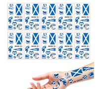 Scotland Flag Temporary Tattoo,10 Sheets Scottish Flag Tattoo Transfer Face Stickers Patriotic Tattoos for World Cup Football 2026 Decoration St. Andrew's Day Burns Night Scotland Party Decorations