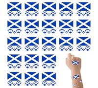 Scotland Flag Temporary Tattoo Stickers 25 Sheets National Face Tattoos Scotland Stickers for Party Decorations Burns Night St. Andrew's Day World Cup & Football Matches