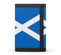 Scotland Flag Trifold Men's Wallets with 8 Card Slots & Key Hook Slim Travel Purse Money Clip