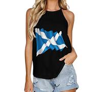 Scotland Flag Women's Fashion Tank Tops Crewneck Loose Fit Casual Summer Sleeveless Shirts