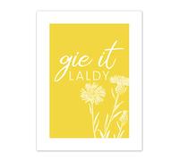 Scotland Flower Quote Gie it Laldy Canvas Wall Art Print