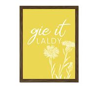 Scotland Flower Quote Gie It Laldy Large Framed Art Print Poster Wall Decor 18x24 inch