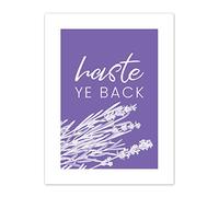 Scotland Flower Quote Haste ye Back Canvas Wall Art Print