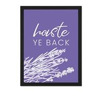 Scotland Flower Quote Haste Ye Back Large Framed Art Print Poster Wall Decor 18x24 inch