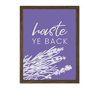 Scotland Flower Quote Haste Ye Back Large Framed Art Print Poster Wall Decor 18x24 inch