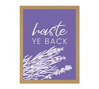 Scotland Flower Quote Haste Ye Back Large Framed Art Print Poster Wall Decor 18x24 inch