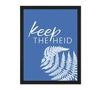 Scotland Flower Quote Keep The Heid Large Framed Art Print Poster Wall Decor 18x24 inch