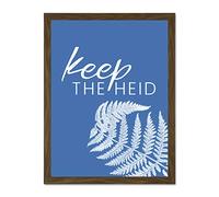 Scotland Flower Quote Keep The Heid Large Framed Art Print Poster Wall Decor 18x24 inch