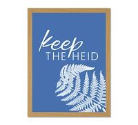 Scotland Flower Quote Keep The Heid Large Framed Art Print Poster Wall Decor 18x24 inch