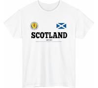 Scotland Football T-Shirt Lion Rampent Heritage Supporters Tee Scottish Flag Gift Top White