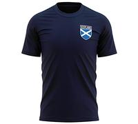 Scotland Football Tops - Mens Scotland Flag Badge T Shirt - Football Country European 2021 Supporters Navy Blue Cross Tee Him - Scottish Tournament Footy Soccer Top, XXL, Navy