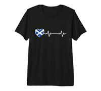 Scotland for Men & Women Scottish Flag Heartbeat Premium T-Shirt