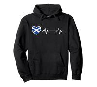 Scotland for Men & Women Scottish Flag Heartbeat Pullover Hoodie