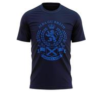 Scotland Forever Mens T Shirt - Alba Gu Bràth - Patriotic Rampant Tee for Him - Scottish Pride Heritage Top - Saint Andrews Cross Design, L, Navy
