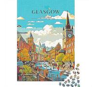 Scotland Glasgow Travel 1000 Piece Jigsaw Puzzle, Historic Square Architecture, Mindful Activity, Matte Printed Jigsaw, Birthday Gift for Home Décor Fans, 52x38cm/1000pcs