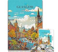 Scotland Glasgow Travel Puzzles for Teenagers Teens 1000pc Puzzle,Learning Educational Toy for Is Ideal As A Gift for The Whole Family 38x26cm