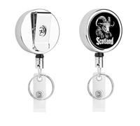 Scotland Goat Cute Metal Badge Holder Retractable Clip ID Card Name Tag Badge Reels for Work