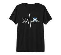 Scotland Golf Flag Scotland Golf Heartbeat Pulse Premium T-Shirt