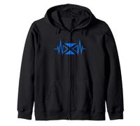 Scotland Heartbeat Scottish Flag Saltire Pride Zip Hoodie