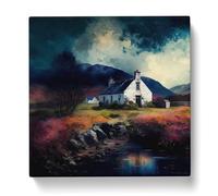 Scotland Impressionism Canvas Print for Living Room Bedroom Home Office Décor, Wall Art Picture Ready to Hang, 20x20 Inch (50x50 cm)