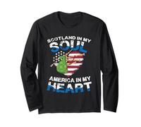 Scotland in My Soul America in My Heart Long Sleeve T-Shirt