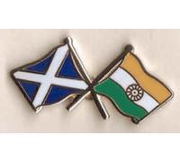 Scotland & India Flags Friendship Courtesy Enamel Lapel Pin Badge T546