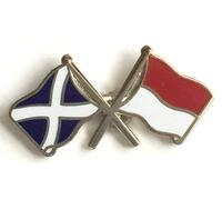 Scotland & Indonesia Flags Friendship Courtesy Enamel Lapel Pin Badge T939