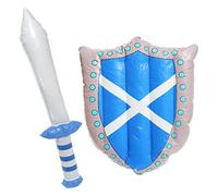 Scotland Inflatable Shield & Sword - 45x32cm Scottish Flag Shield & 62cm Blue Sword with St Andrew Print - Scottish Football, Rugby, Six Nations, Fancy Dress & Supporters Accessory - Pack Of 1