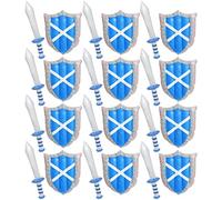 Scotland Inflatable Shield & Sword - 45x32cm Scottish Flag Shield & 62cm Blue Sword with St Andrew Print - Scottish Football, Rugby, Six Nations, Fancy Dress & Supporters Accessory - Pack Of 12
