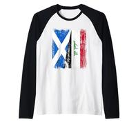 Scotland Iraq Half Flag Scottish Iraqi Jersey Raglan Baseball Tee