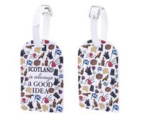 Scotland is Always a Good Idea Gift Traditional Kilt Lover Gift Scotch Whisky Flower Thistle Lover Traveller Luggage Tag (Scotland tag UK)